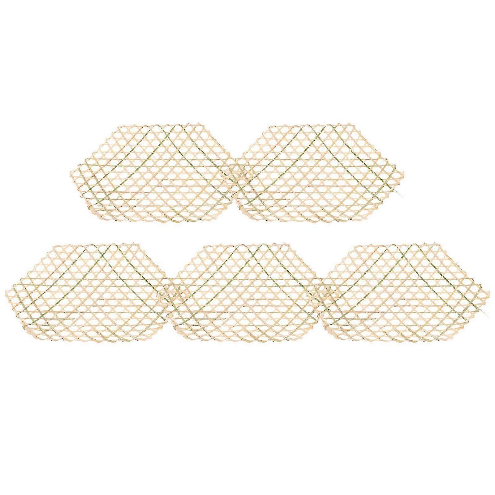 Assorted Color Bamboo Steaming Mat for Kitchen with 5Pcs Steamer Liners