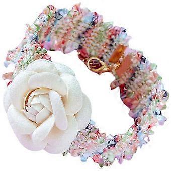 Cat Necklace Decorative Knitting Wool Flower Collar for Pet Use