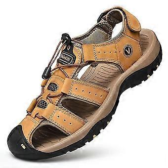 Herrensandale Echtleder Herrenschuhe für den Sommer Große Größe Outdoor-Wanderschuhe Herrensandalen Herren Hausschuhe Plus Size