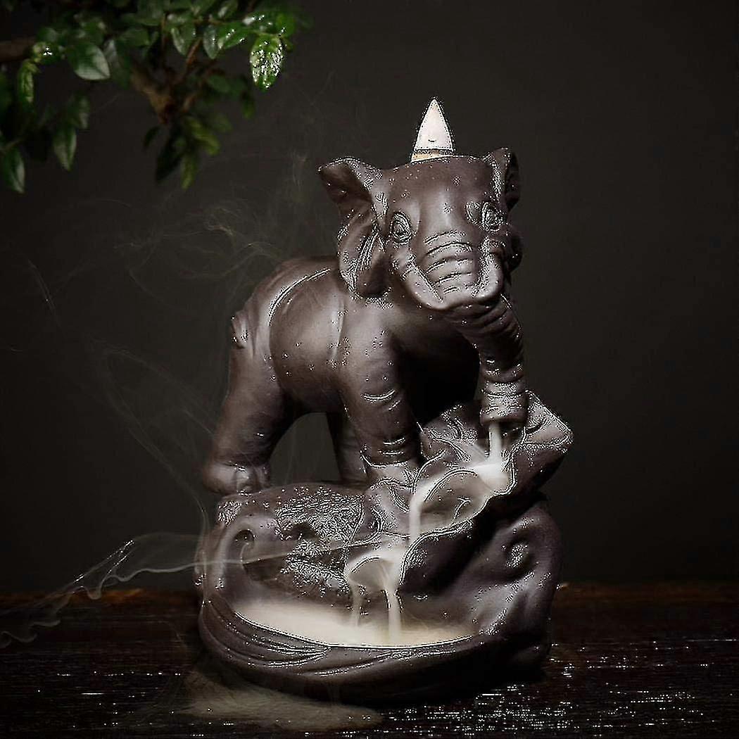 Ceramic Waterfall Elephant Reflux Censer Stand