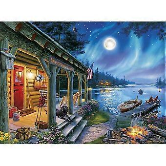- Darrell Bush - Moonlight Lodge - 1000 Piece Jigsaw Puzzle