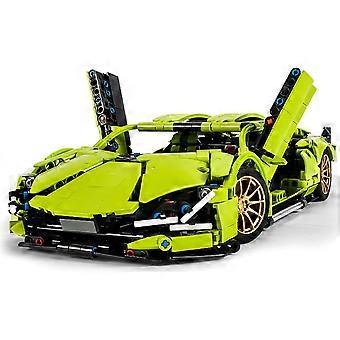Vihreä urheiluauto MOC rakennuspalikkasarja, 1:14 mittakaava urheiluautomalli leluja (1268 kpl)Lahja aikuisille ja lapsille