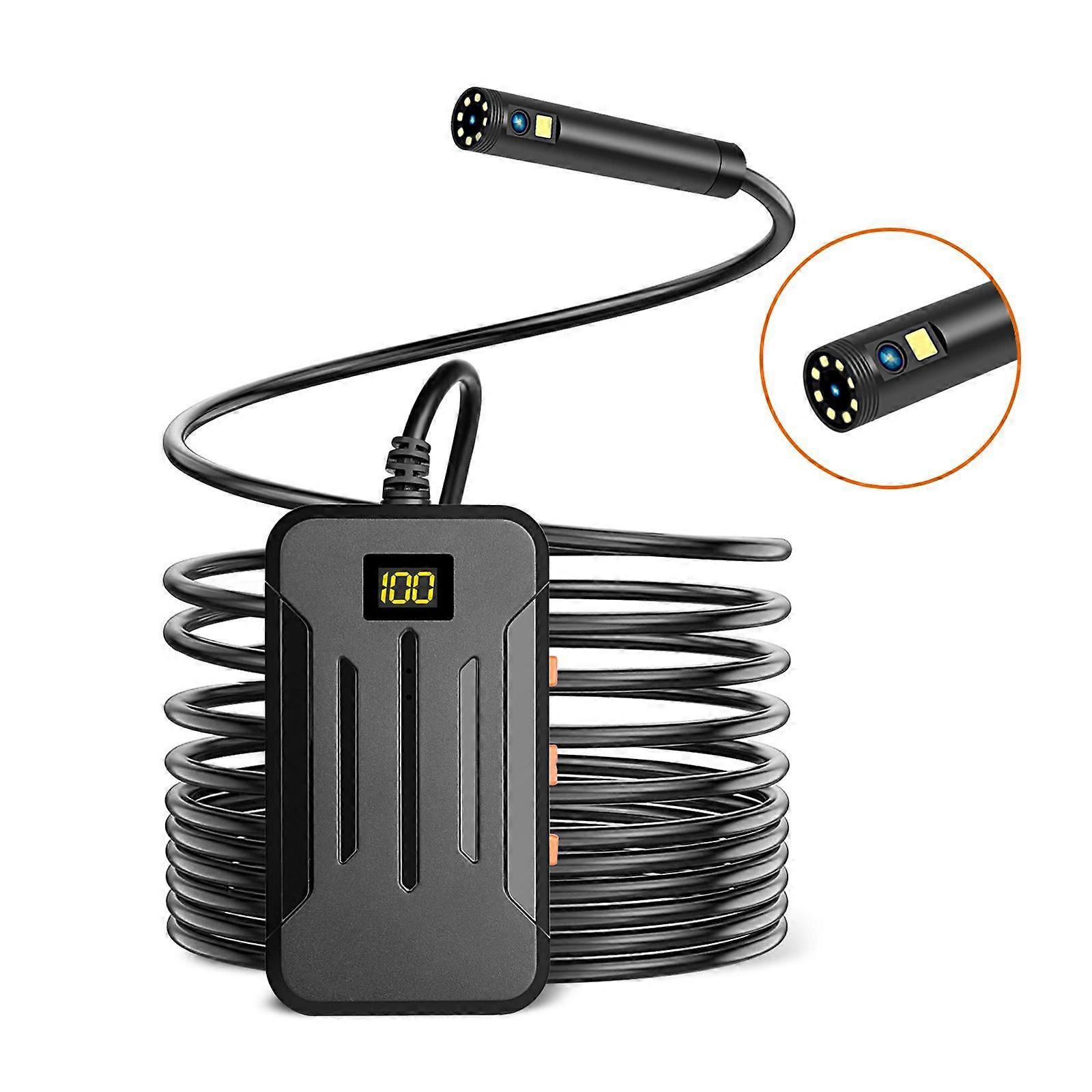 Endoscope numérique 8mm HD double caméra Câble dur de 5m