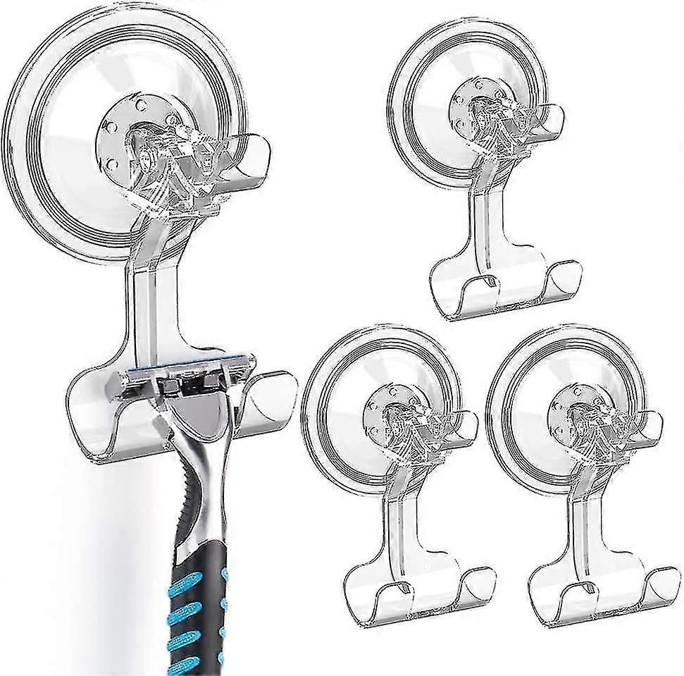 Shower Suction Cup Hooks 4 Pack Razor Holder Removable Reusable