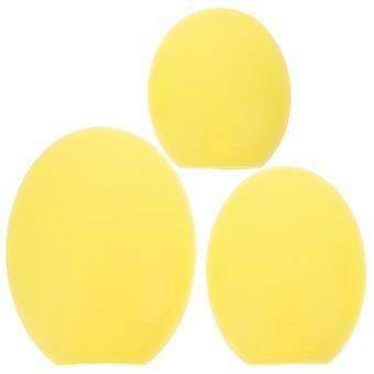 Cosmetic Caps for Makeup Brush 3Pcs Silicone Yellow Holder