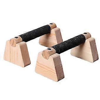Wooden Parallettes Push-Up Stand W/ Non-Slip Base Pushup Handles for Home Gym Workout Gear for Strength Training