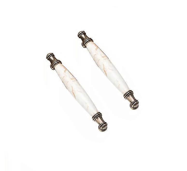 Two ceramic furniture knobs, T-shaped knobs, ceramic and zinc alloy knobs (center distance 128 mm).
