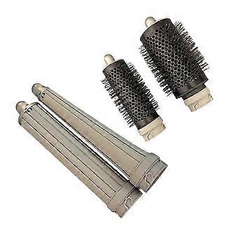 4 stk. kompatible med Shark FlexStyle HD430 HD435 HD440 tilbehør Rundbørste + Krøllebørster til langt hår, kompatible med rett og bølget krøllete hår