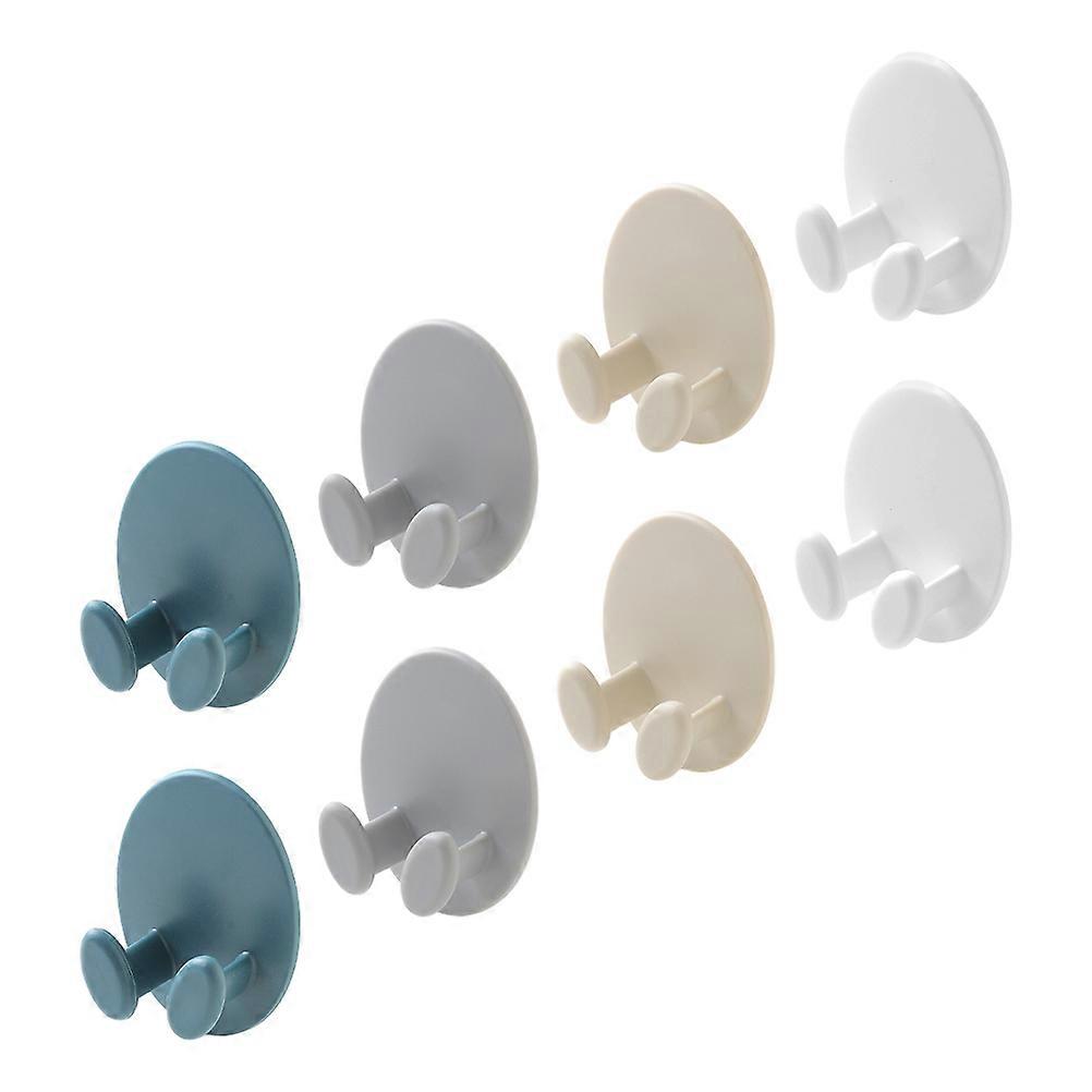 8Pcs Practical Wall Storage Socket Line Hooks Mobile Phone Charging Stands (Assorted Color)