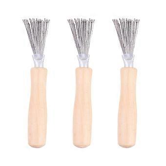 3pcs pente limpeza garras pente ferramenta de depilação cabo de madeira pente limpador escova de cabelo suprimentos de limpeza (alça de cor aleatória)