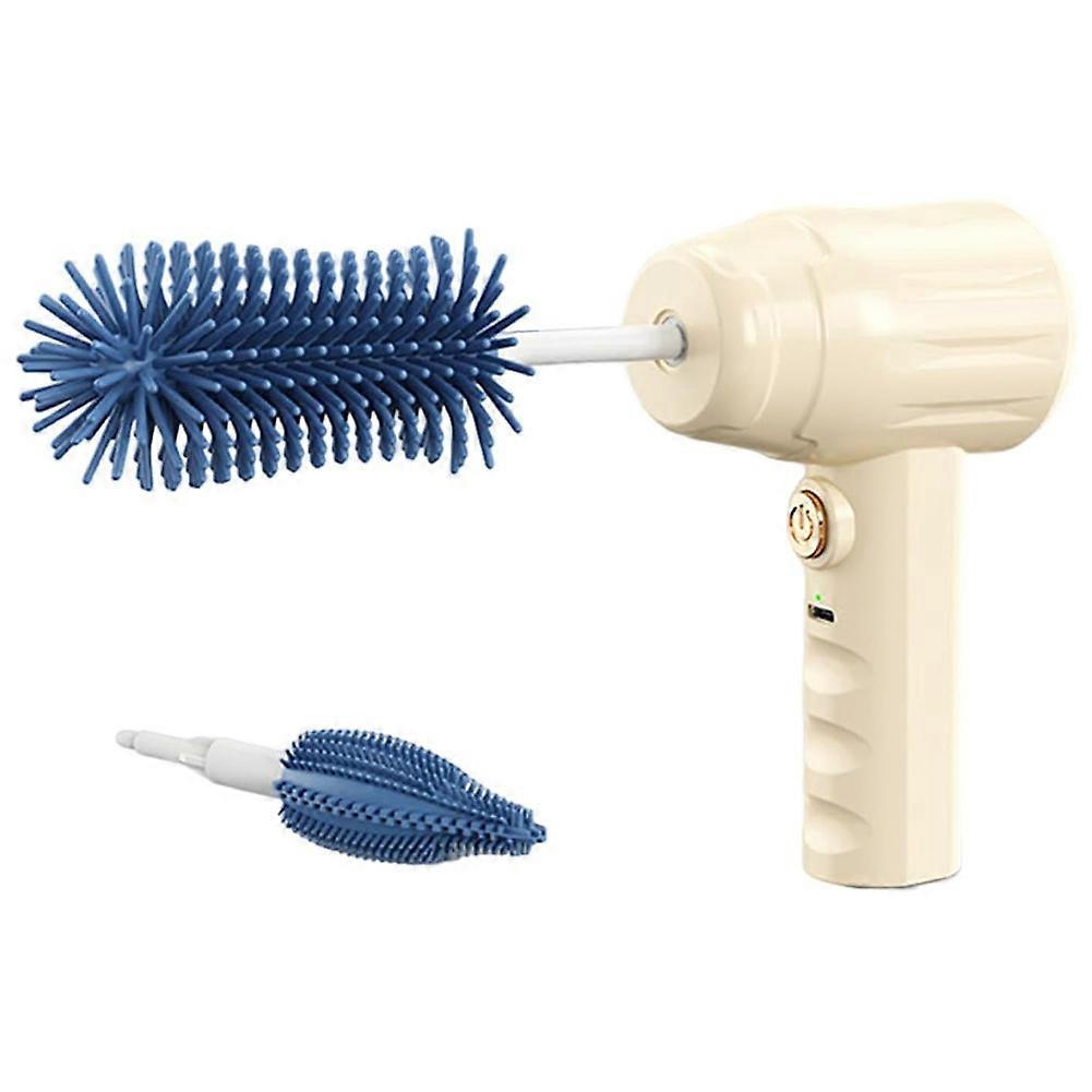 Electric Spins Scrubber with Replaceable Brush Head Bottle Effective Tool Efficient Bottle