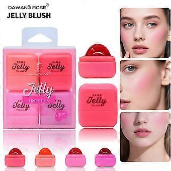 Jelly Blush/Tint, Gel Blush, 4x Long Lasting Moisturizing Jelly Long Lasting, Lightweight Buildable Cream Cheek Makeup for Women, Instant Color Hydrat