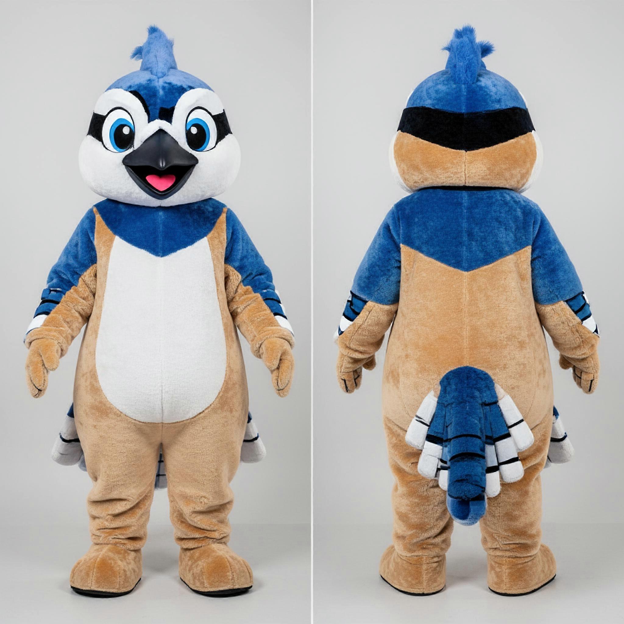 MASTICOT Azure Feathered Blue Jay Mascot