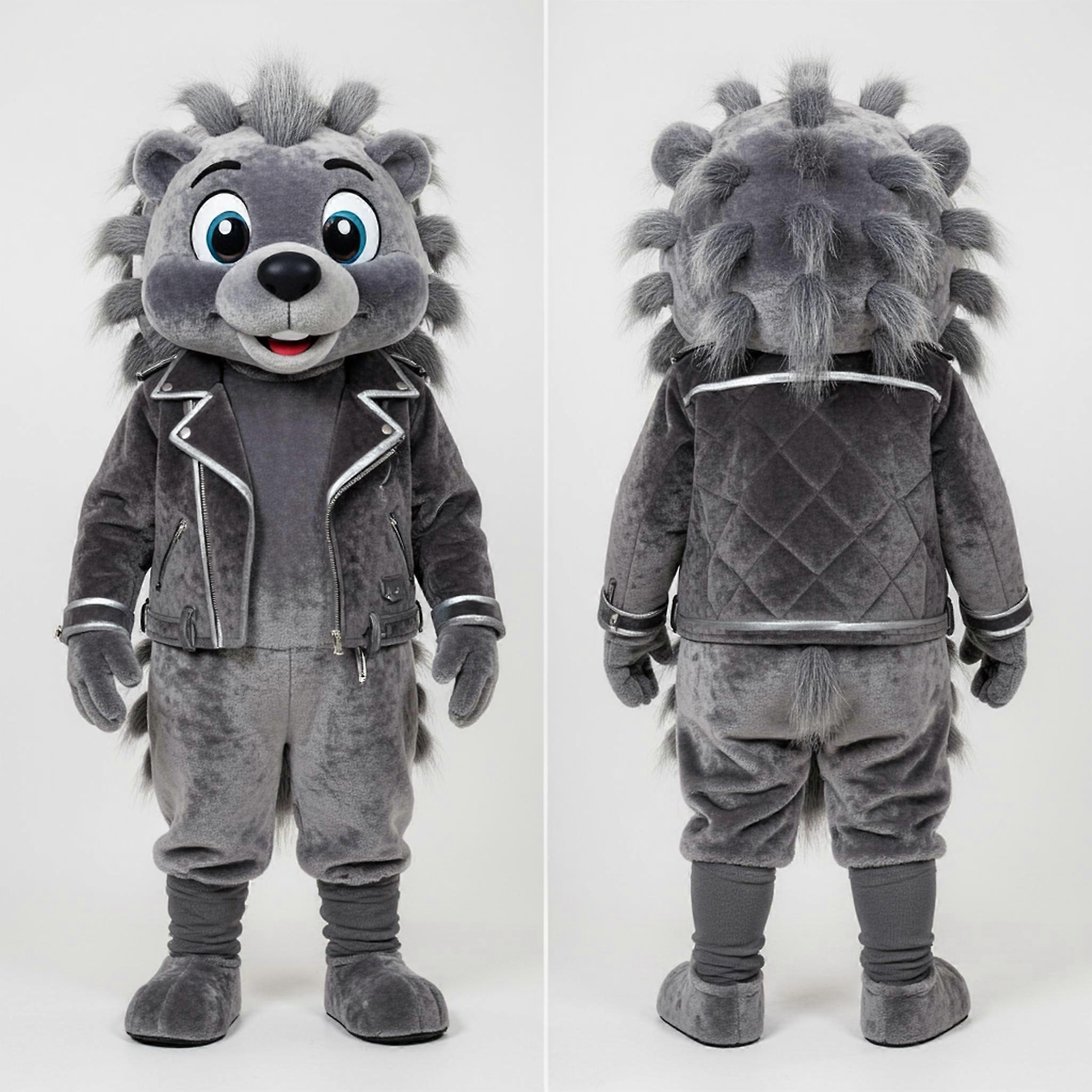 MASTICOT Gray Quilted Porcupine Mascot