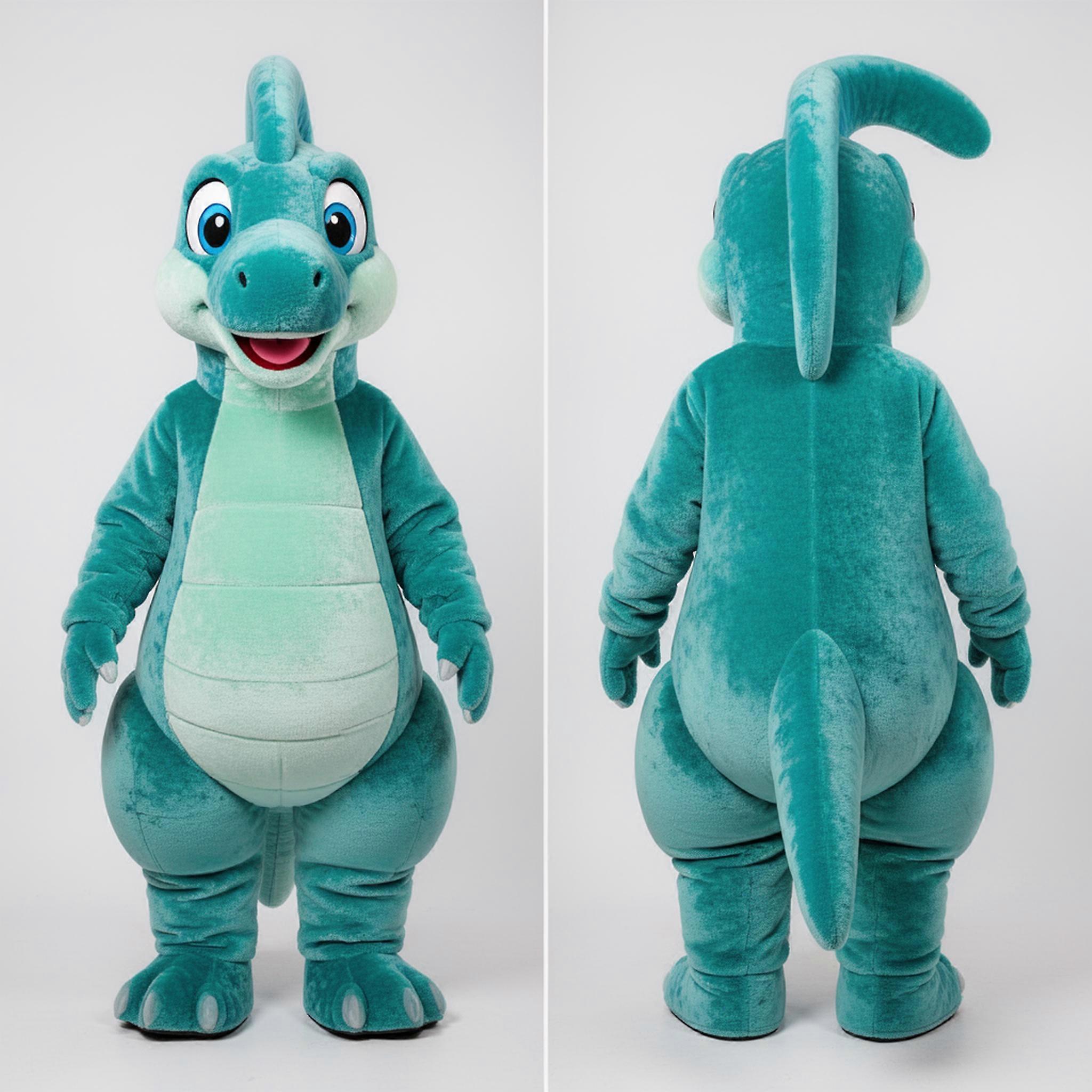 MASTICOT Teal Rounded Parasaurolophus Mascot