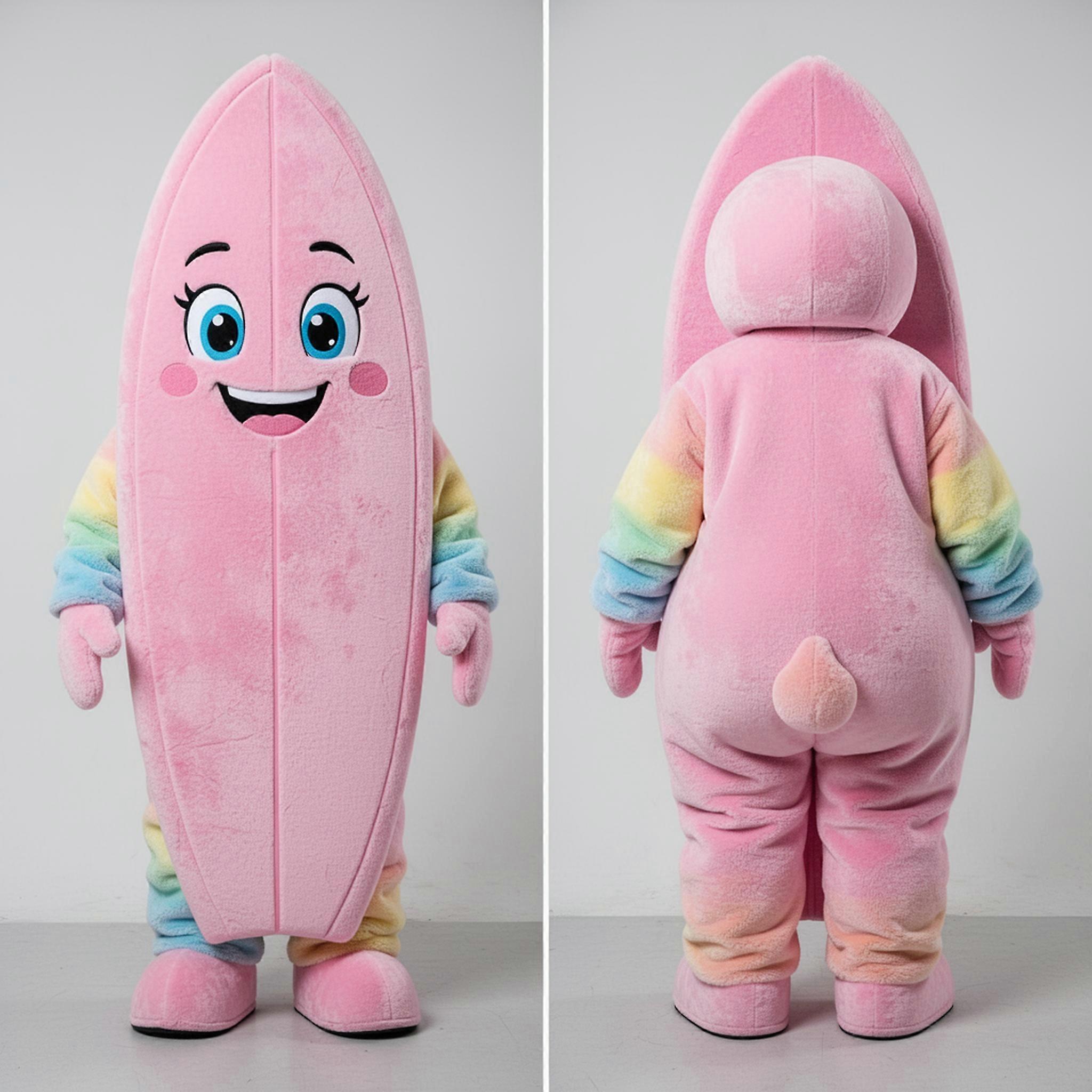 MASTICOT Pink Gradient Cartoon Surfboard Mascot