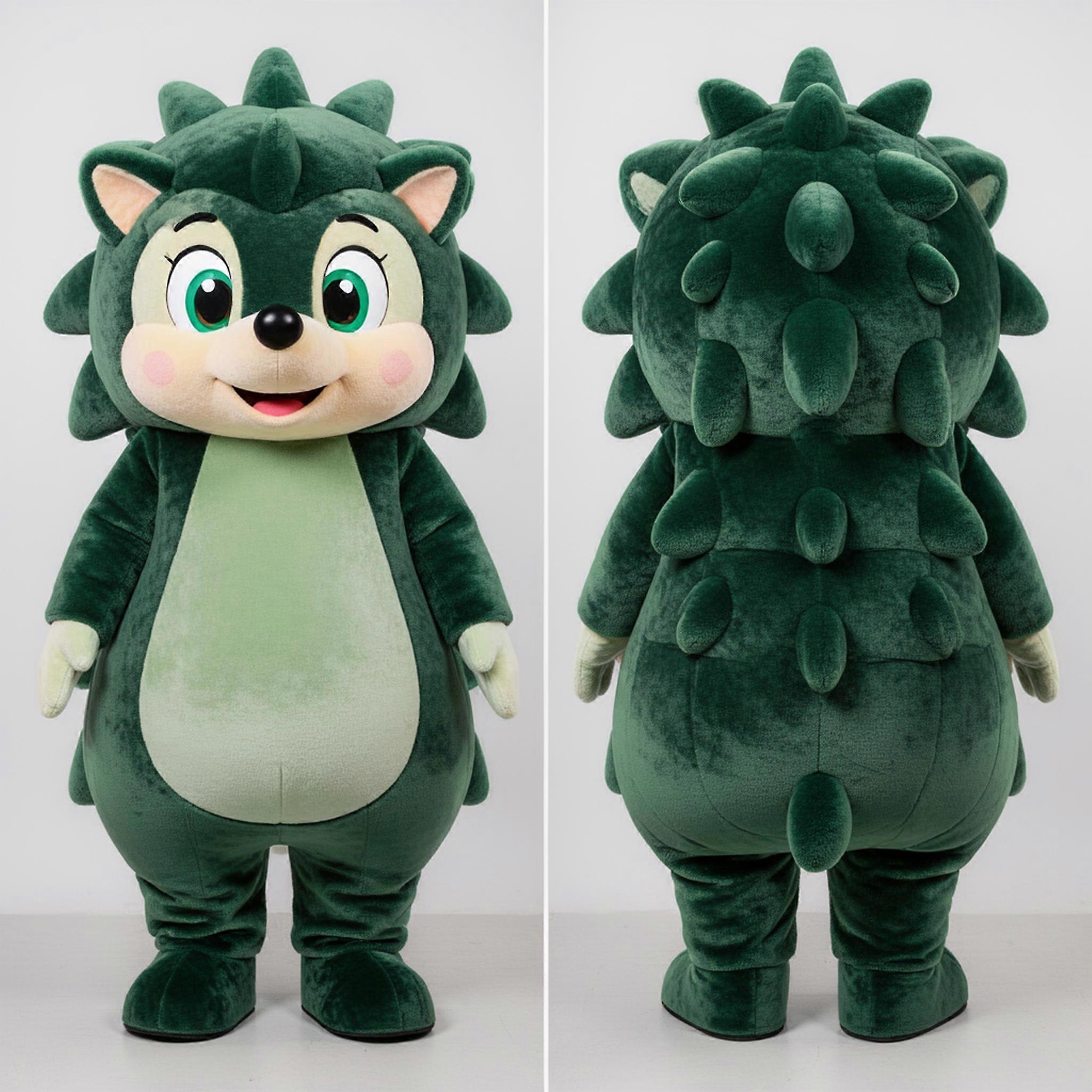 MASTICOT Forest Green Cartoon Hedgehog Mascot