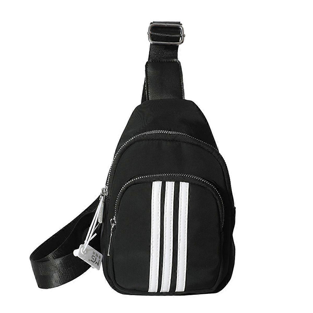 Casual Striped Messenger Bag, Large Capacity, Multiple Pockets