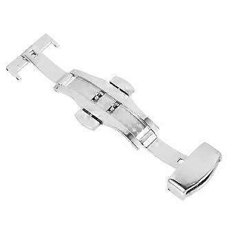 Stainless Steel Butterfly Watch Strap Buckle, Silver Clasp Replacement, Easy Install, Compact Watch Band Connector, 4x2.4x1cm, 1 Pack