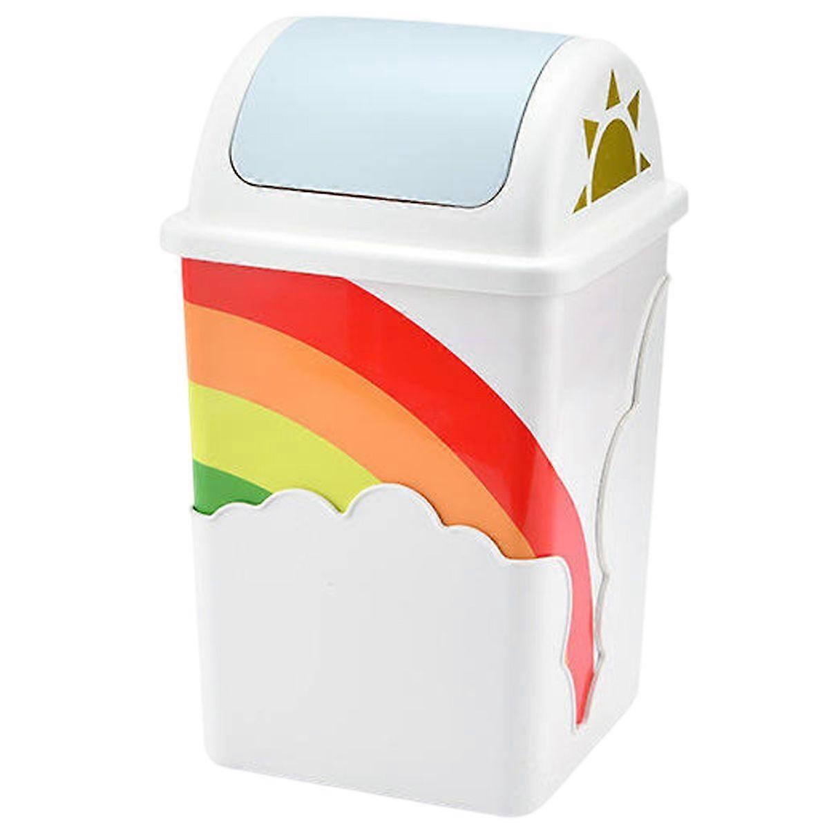 Large Swing-Top Wastebasket Detachable Cloud Design Touchless Odor-Control Bin