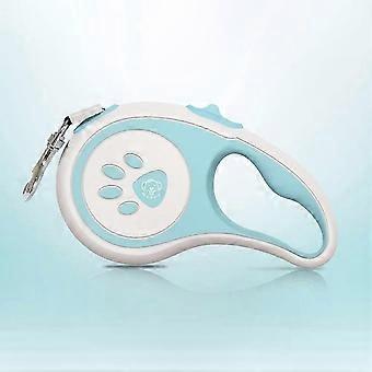 Adjustable Dog Leash with One-Touch Lock, 5M Durable Nylon Tape, Comfort Grip Handle (Blue)