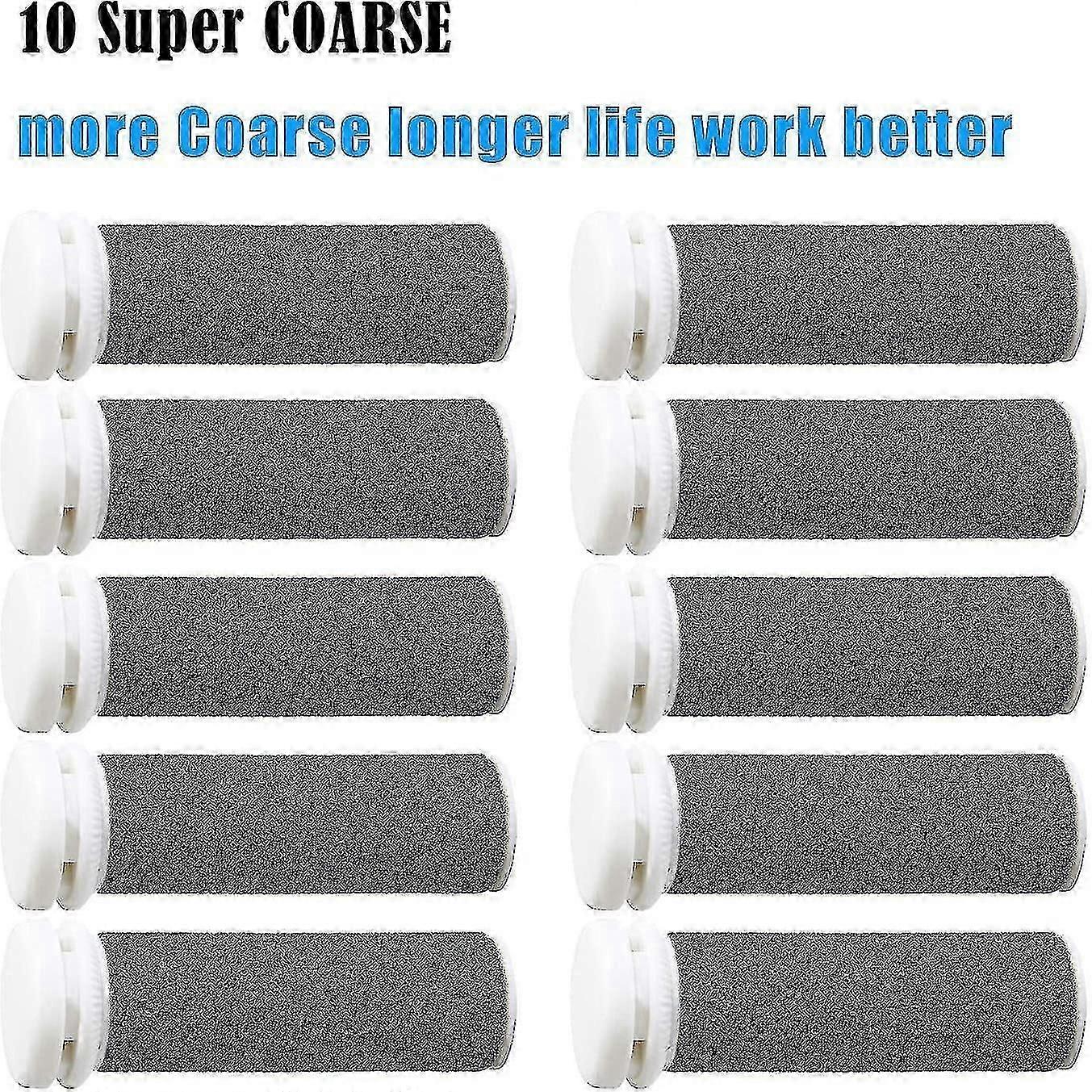 10 Pack Replacement Head Replacement Rollers Compatible With Emjoi Micro For Extremely Rough And Hard Skin.,