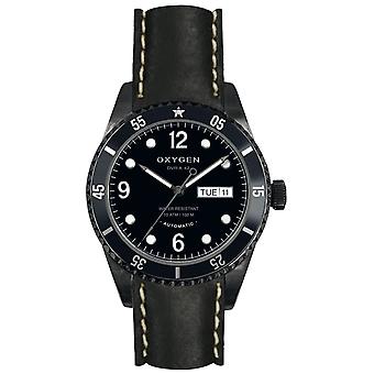 Oxygen Black Moon 42 automatische analoge mannen horloge met ex-A-BLA-42-CL-BL Cowskin armband