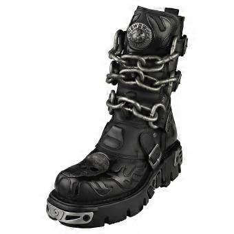 Neue Rock M-727-s5 Unisex Plattformstiefel in Schwarz