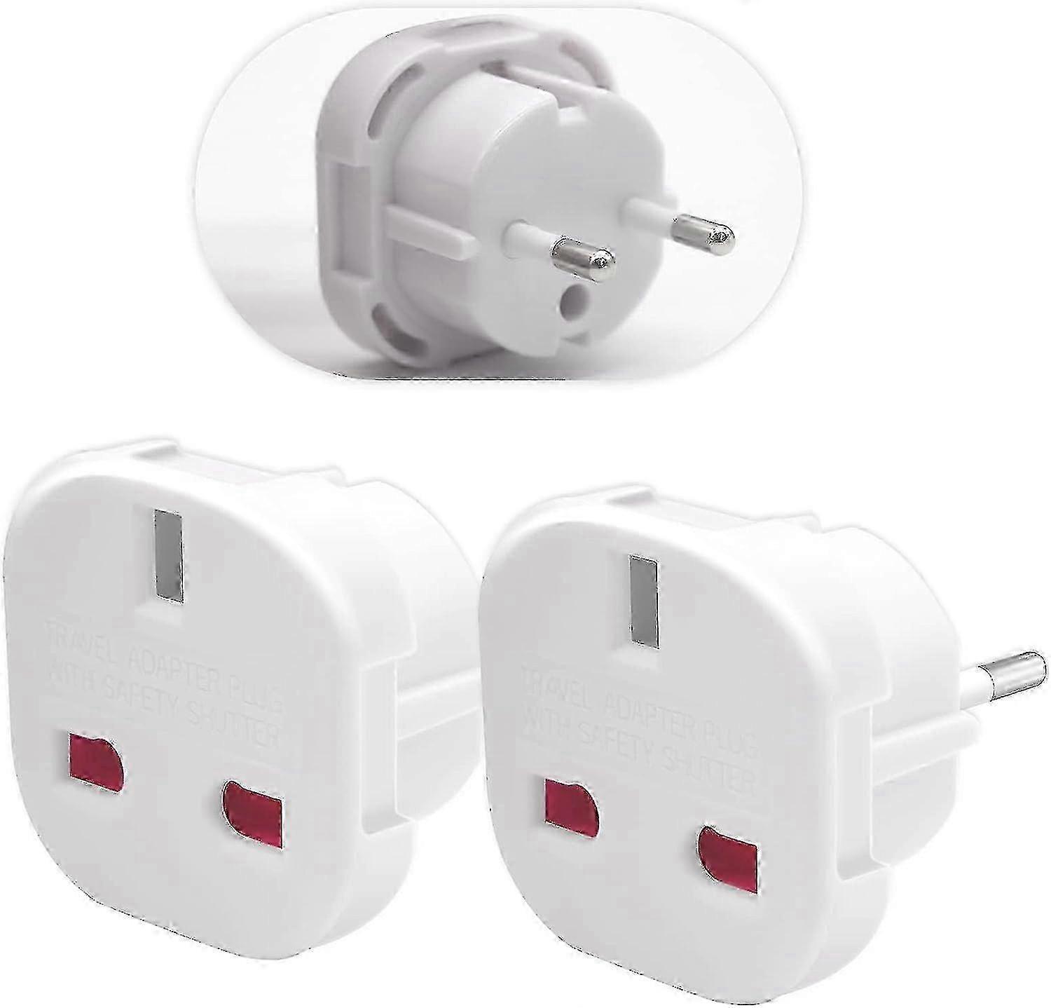 Slim UK to EU Plug Adapter Pack