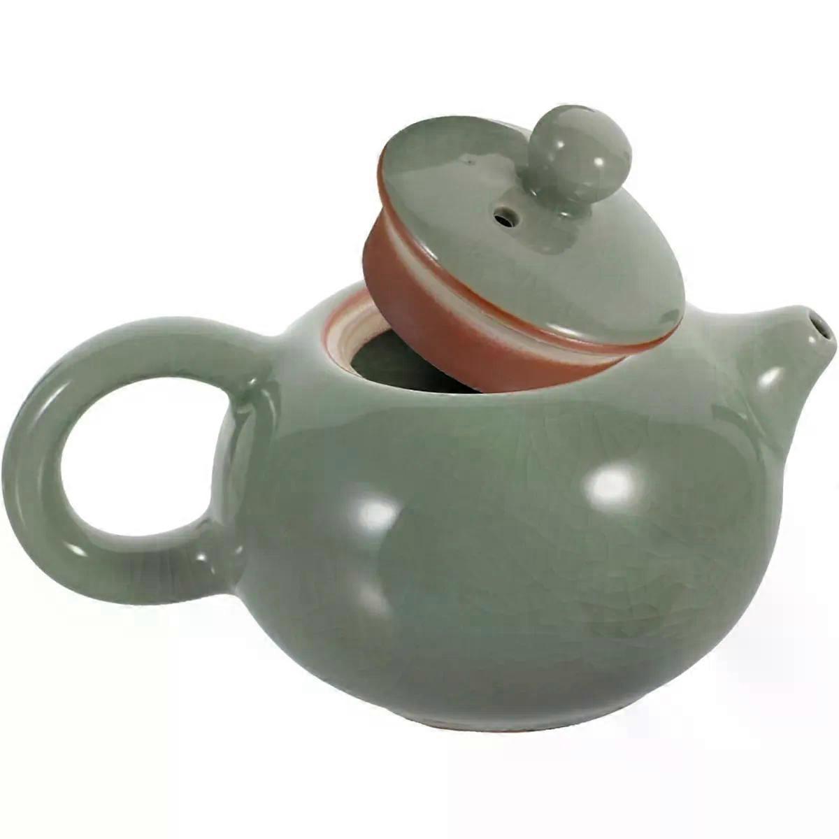 Ceramic Teapot 200ml Round Tea Making Pot for Office Use