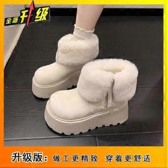 Retro velvet anti slip thick soled snow boots for women in autumn and winter 2026 new fashionable sponge cake short boots