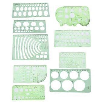 Multifunctional Architecture Drawing Template Rulers DIY Painting Hollow Ruler Kit (#7) YEMAA
