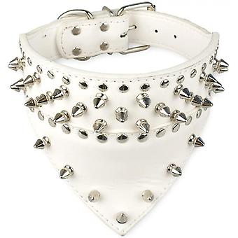 Veeki Fashion Bandana Style Scarf Leather Dog Collar Decorated With Spikes And Studs For Training And Walkingxs