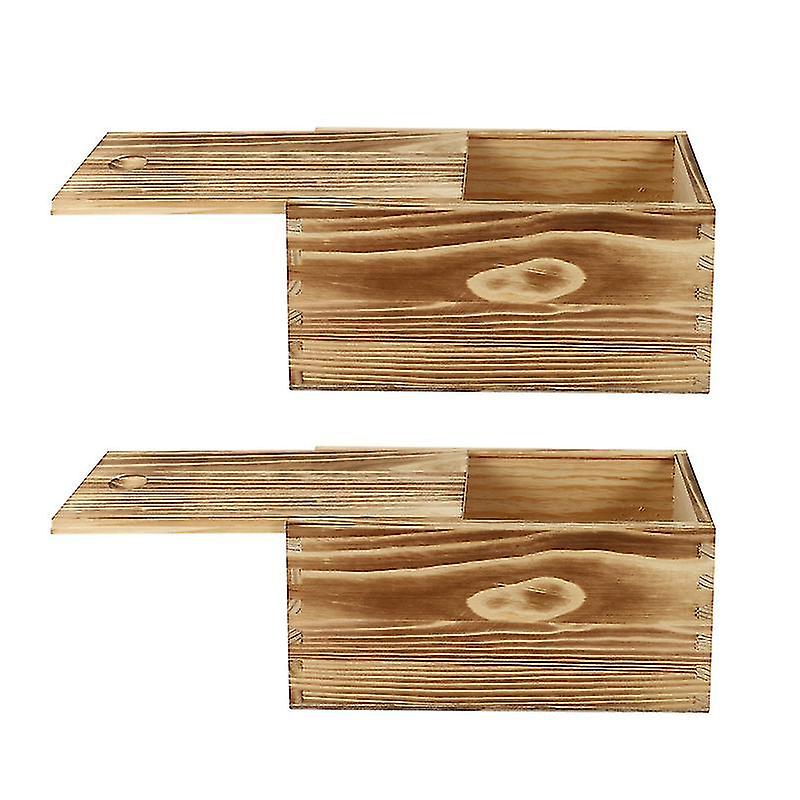 20X10x10cm Light Brown Wrapping Paper 2pcs Household Sliding Containers Multi-function Packaging Box