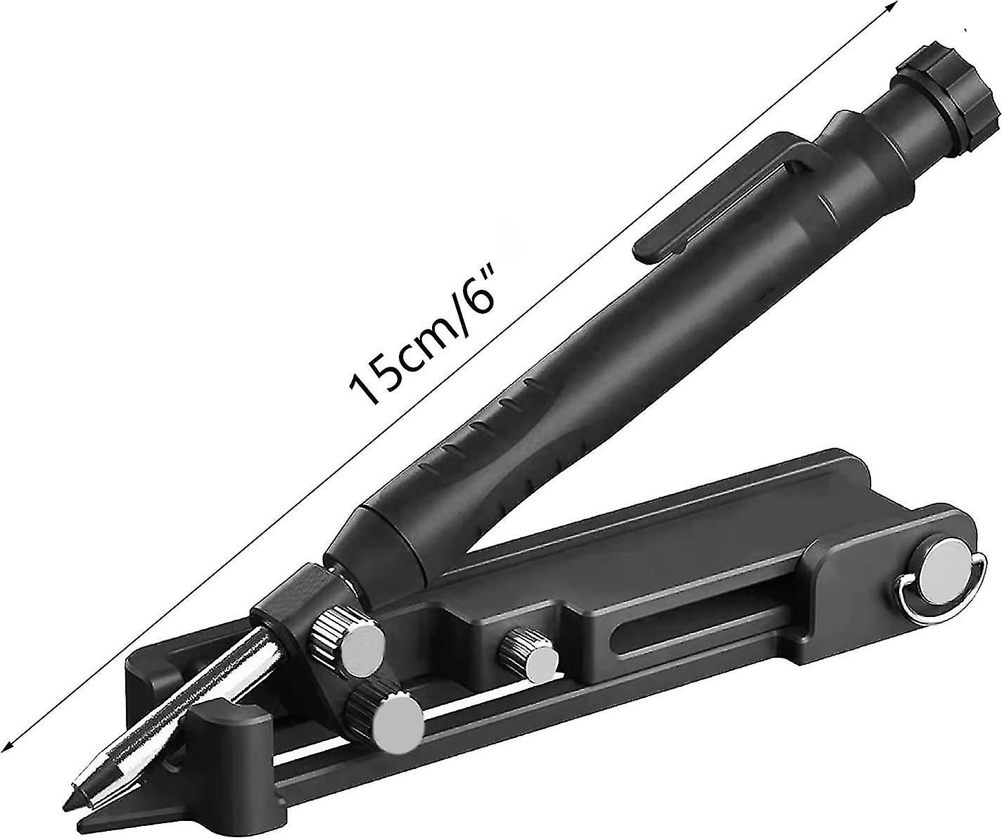 Versatile Scribing Tool, Deep Hole Pencil Scribing Tool, Adjustable Locking Accurate Woodworking Measurement Gauge Woodworking Ceramic Scribing Tool