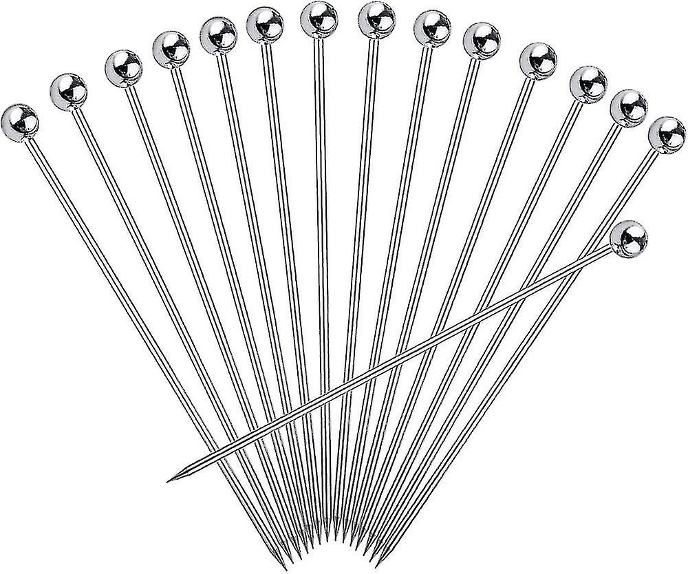 15pcs Cocktail Picks, Upgrade Stainless Steel Martini Picks, Reusable Metal Cocktail Skewers, 4.3 Inches