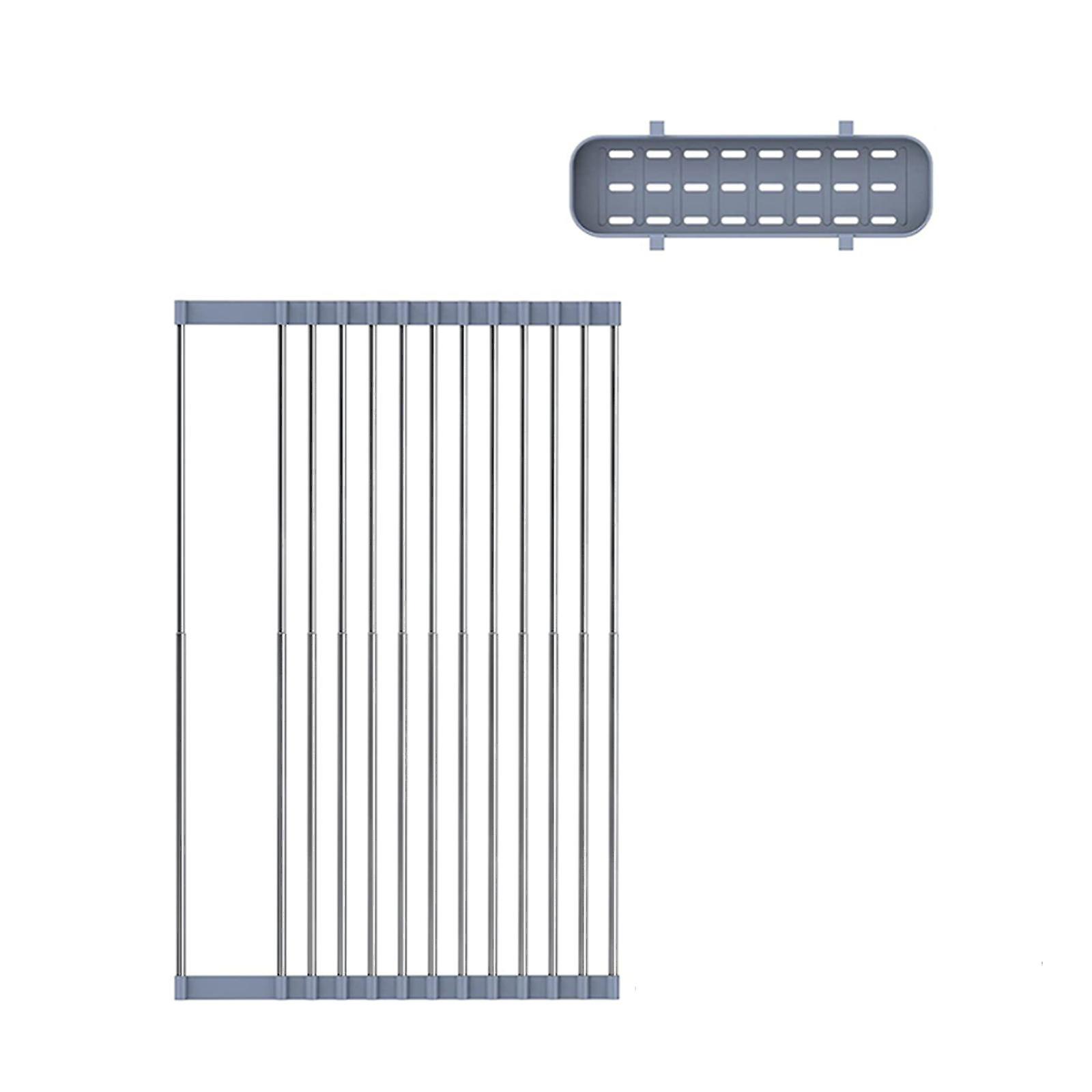 Folding Dish Drying Rack Multipurpose Rolling Rack for Kitchen Home Storage Cutlery Basket