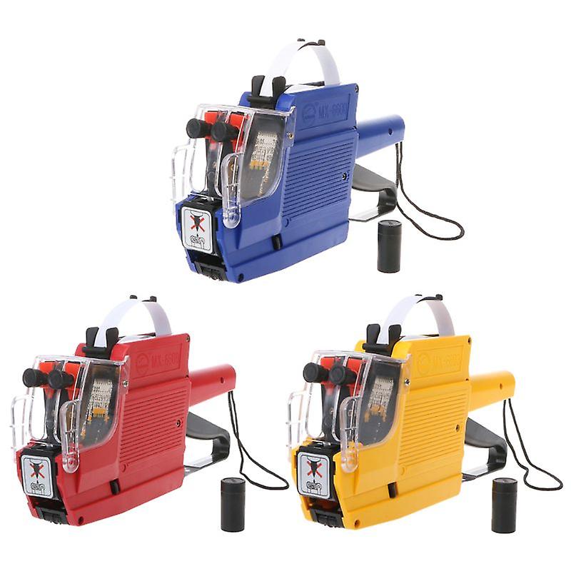MX-6600 10 Digits Two-line Labeller Price Tag Gun Label 2 Lines For Retail Store Pricing Tag Display Tool + Ink Roller