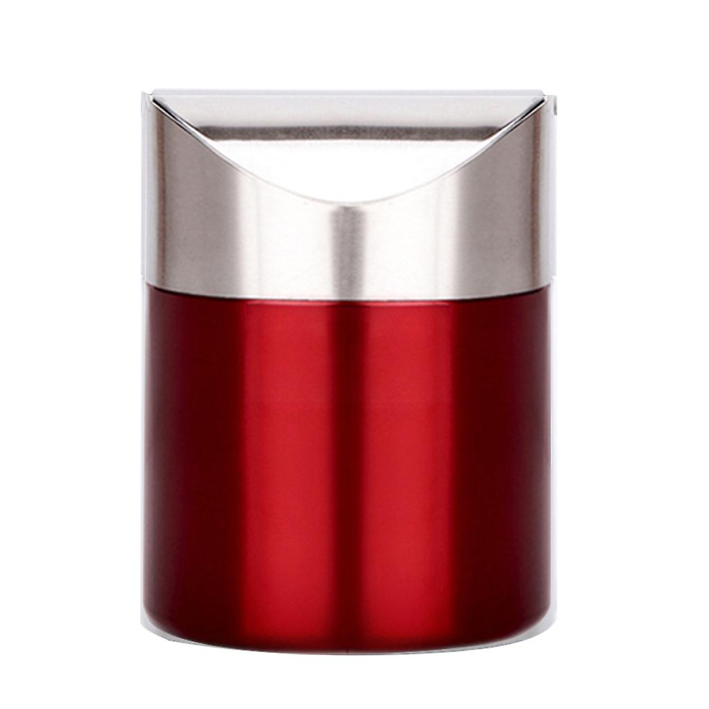 Small Trash Can with Swing Top Lid Desktop Dust Bin for Office Desk Bathroom