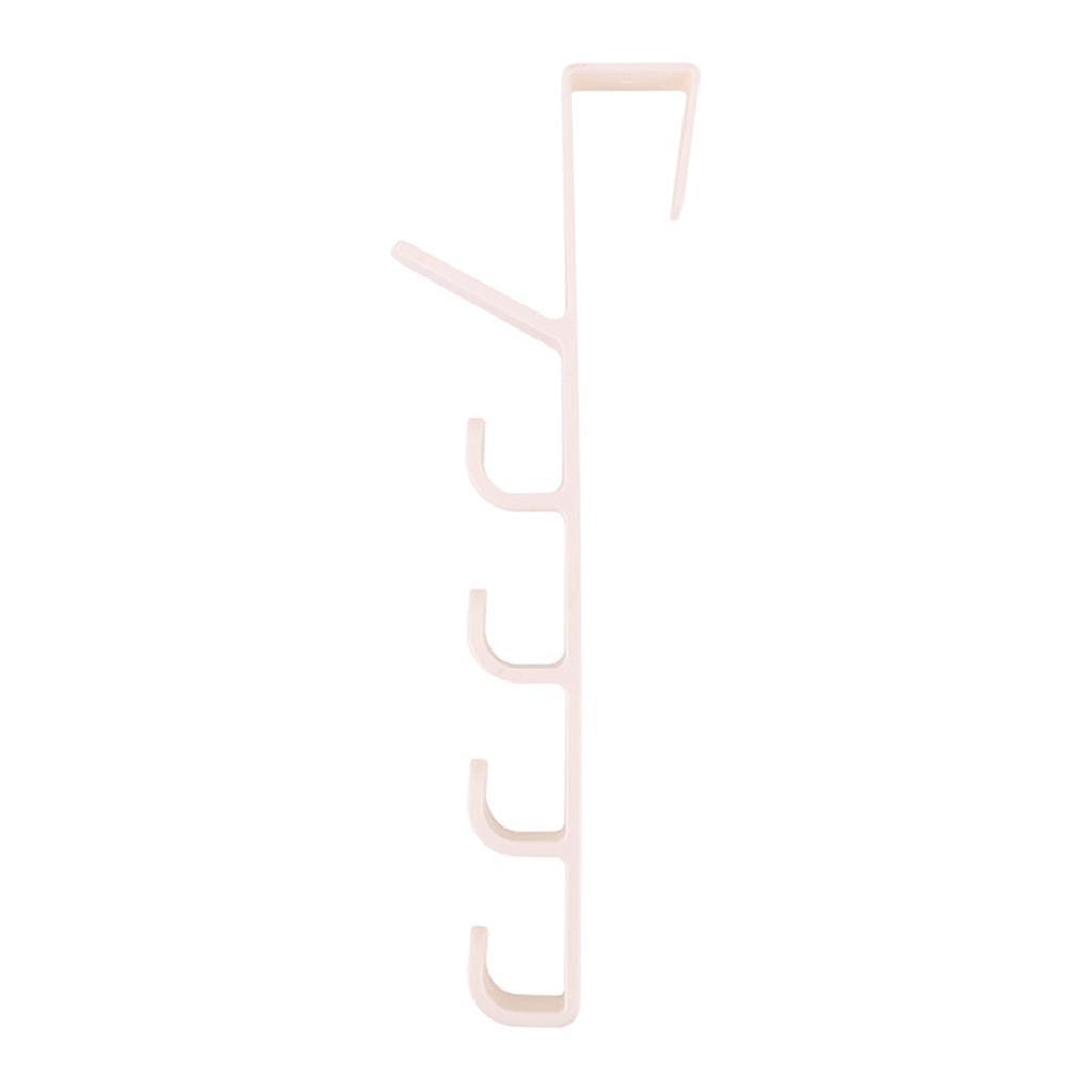 5 Layers Over The Door Hanger Hook Clothes Hat Vertical Rack Plastic Organizer