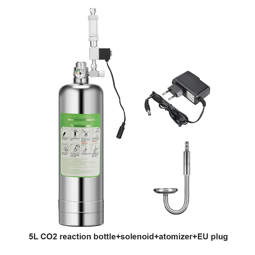 5l Double Aquarium Co2 Generator System Kit rustfritt stål sylinder