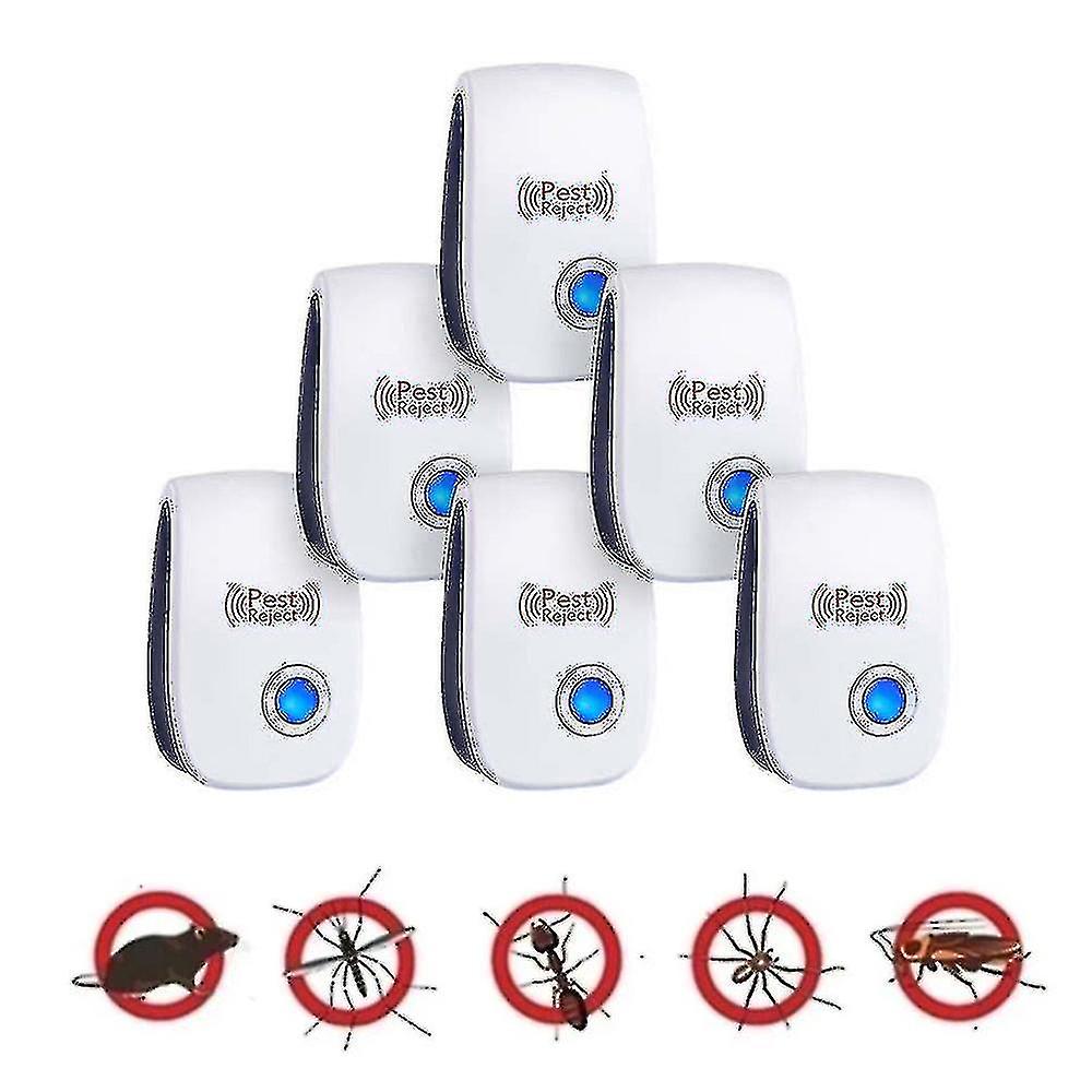 6pcs Ultrasound Mouse Cockroach Repeller Device Insect Rats Spiders Killer