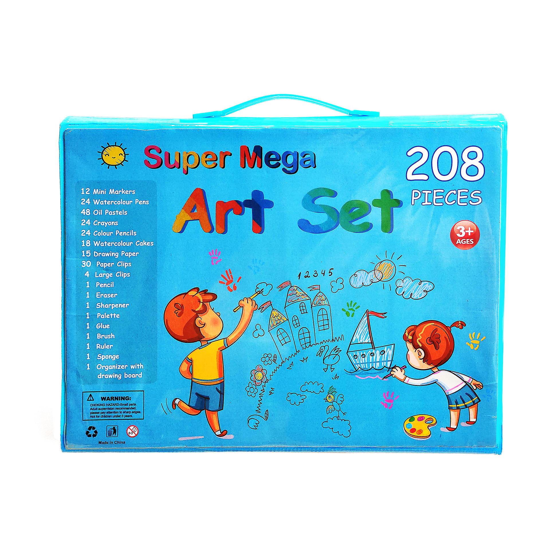 208pcs Art Set: Vibrant Colors, Durable, Eco-friendly - Includes Oil Pastels, Colored Pencils, Crayons - Ideal For Children's Back-to-school