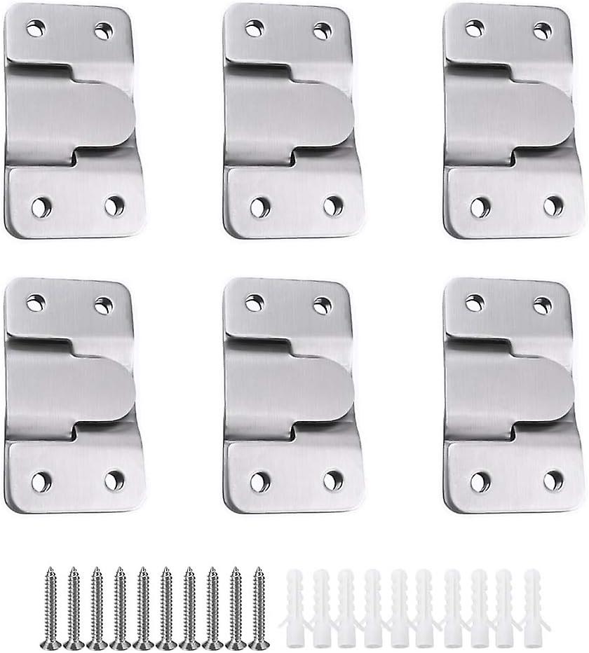 Pairs [12 Pack] Embedded Concealed Mounting Bracket Interlock Hanging Buckle Stainless Steel Wall Hardware