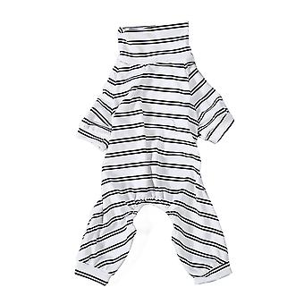 Striped Dog Pajamas Fashionable Cute Summer Thin 4 Legged High Collar Dog Jumpsuit for Indoor Outdoor M