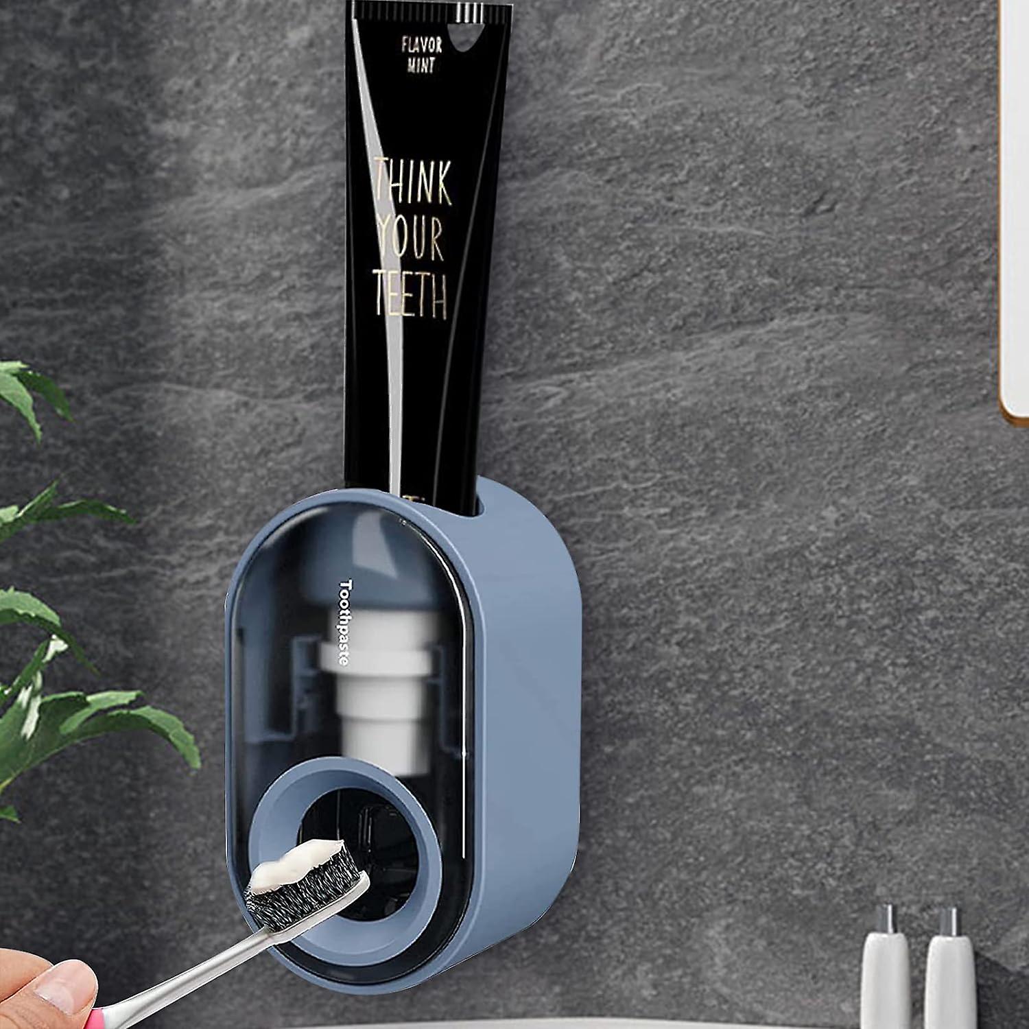 Wall Mounted Automatic Toothpaste Dispenser - Automatic Toothpaste Squeezer, Suitable for Bathroom (Blue)