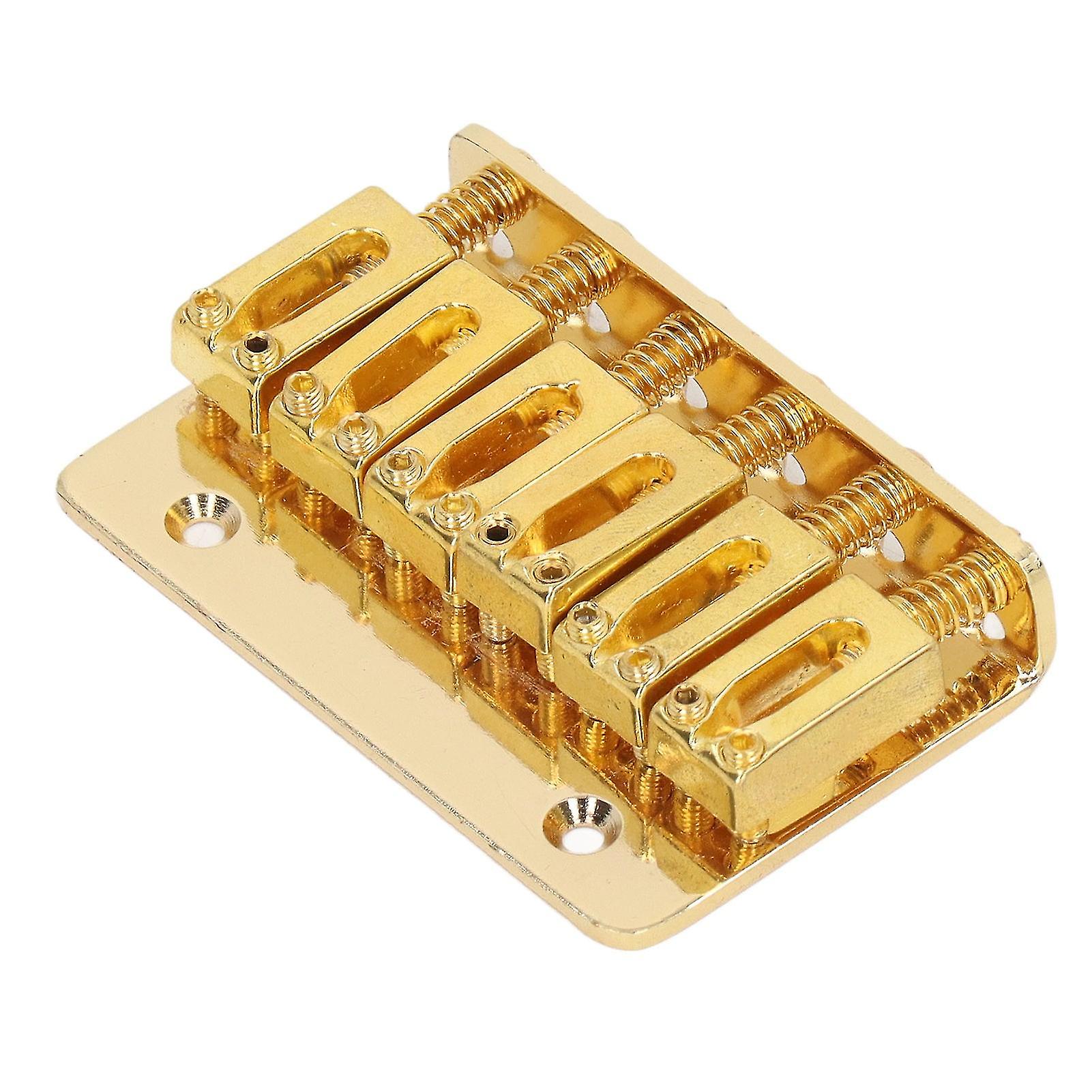 6 String Guitar Fixed Saddle Bridge Hardtail Top Loader Iron Electric Guitar Saddle Bridge Replacement Gold 