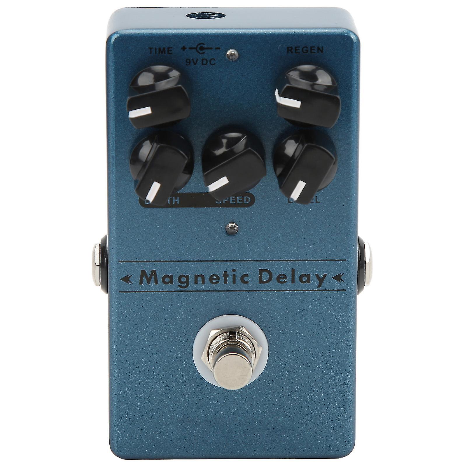 Delay Effect Pedal Metal Dark Blue Magnetic Echoes Delays Pedals with Time Depth Speed Knob