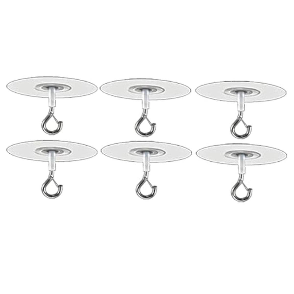 6Pcs Adhesive Ceiling Hooks for Popcorn Concrete Textured Ceiling Wall Surface, No Drilling Self Ad