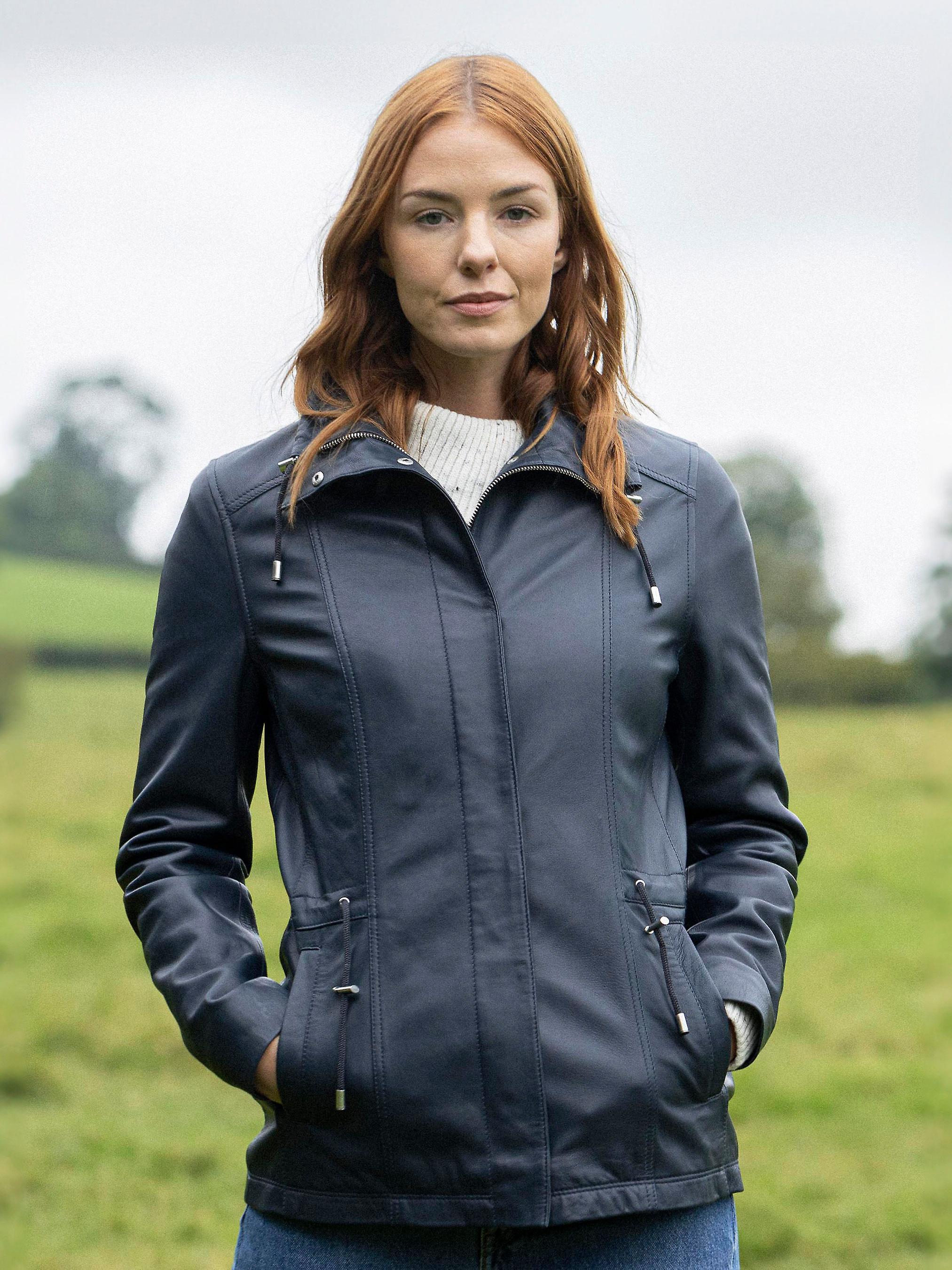 Levens Leather Field Jacket in Salute Blue